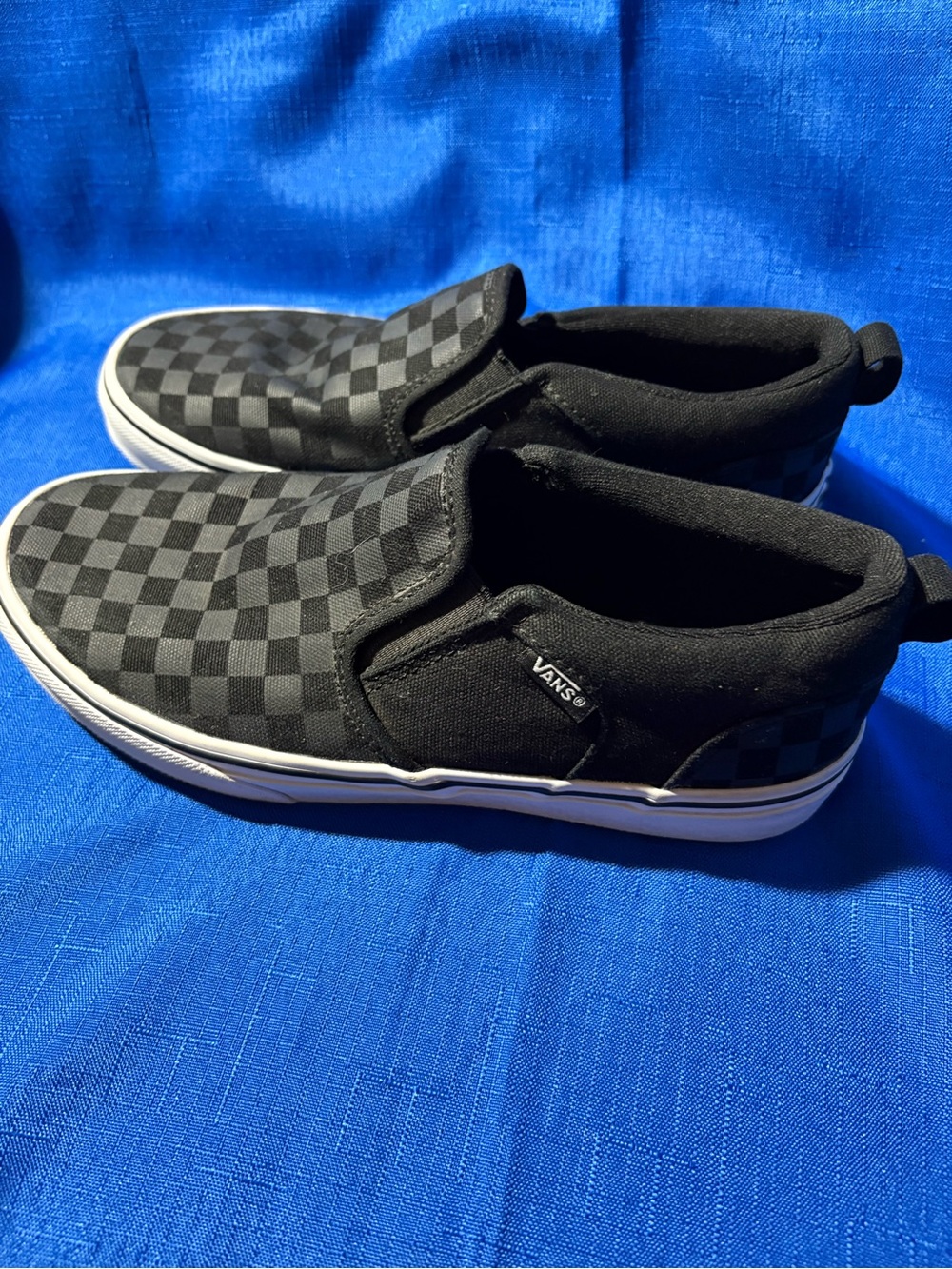 Vans Black & Charcoal Checkerboard Slip-On Sneakers